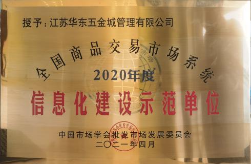 2020年度全國商品交易市場信息化建設示范單位